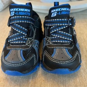 SKETCHERS SUPER Z light up shoes blue black size 5